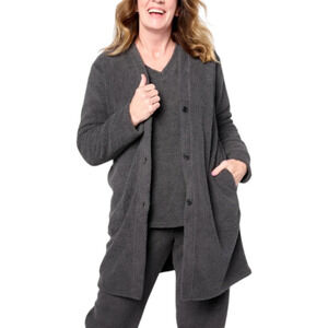Comfort Code Women's Marshmallow Knit Cardigan Charcoal Gray - Regular